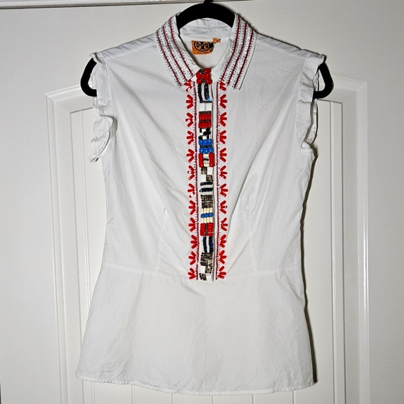 Tory Burch Sleeveless Beaded Top - Picture 1 of 4